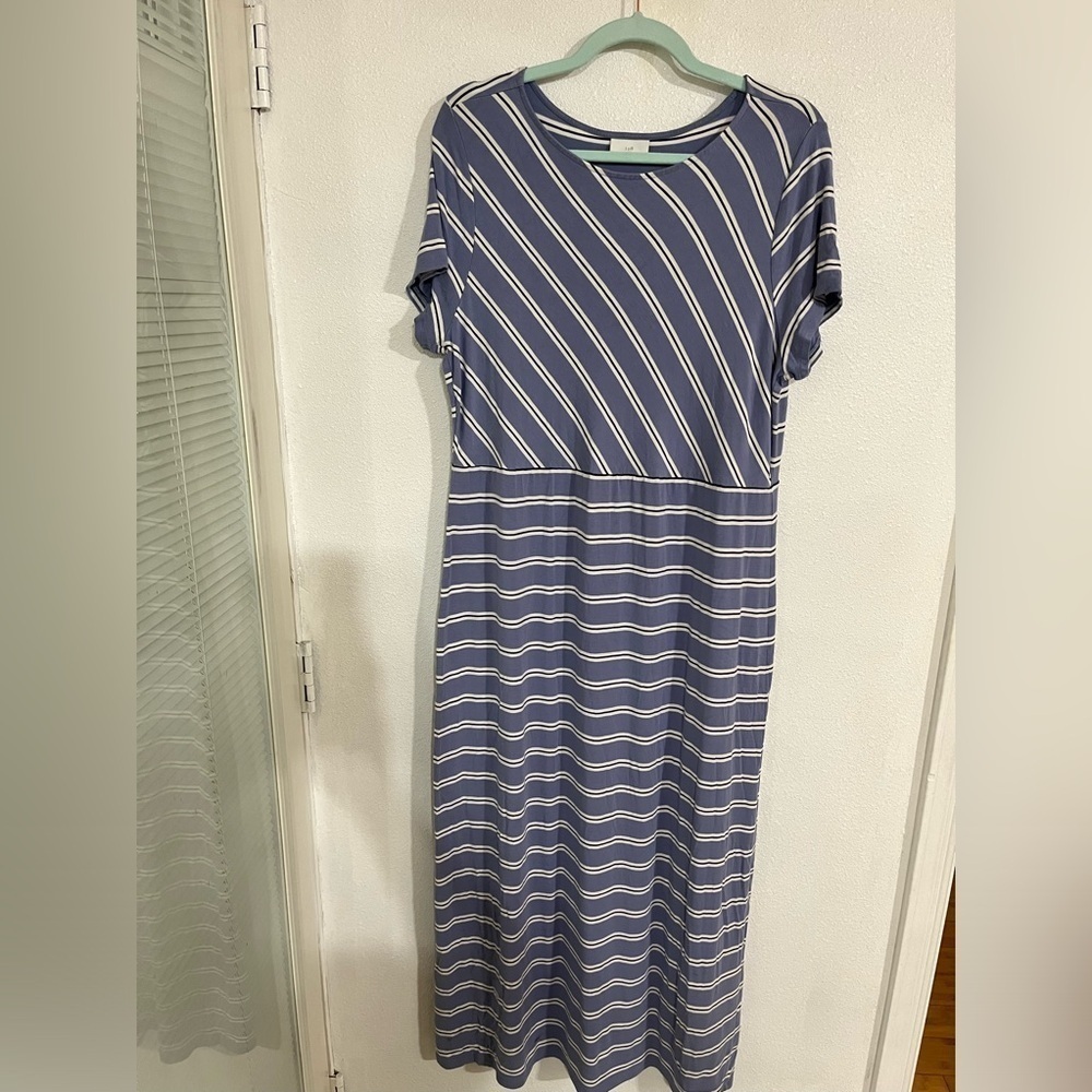 J Jill, long maxi dress striped